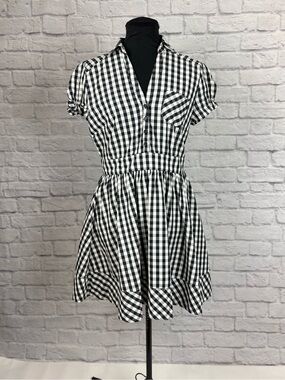 H&M Black & White Gingham Dress | Size 12